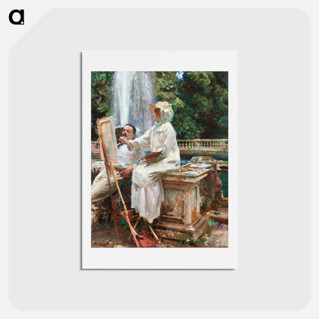 アートポストカード-The Fountain, Villa Torlonia, Frascati, Italy - ジョン シンガー サージェント Postcard.