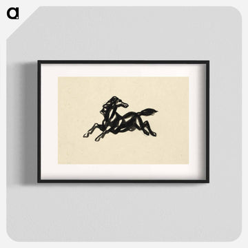Springend paard met het hoofd naar achteren gedraaid - Leo Gestel Poster.