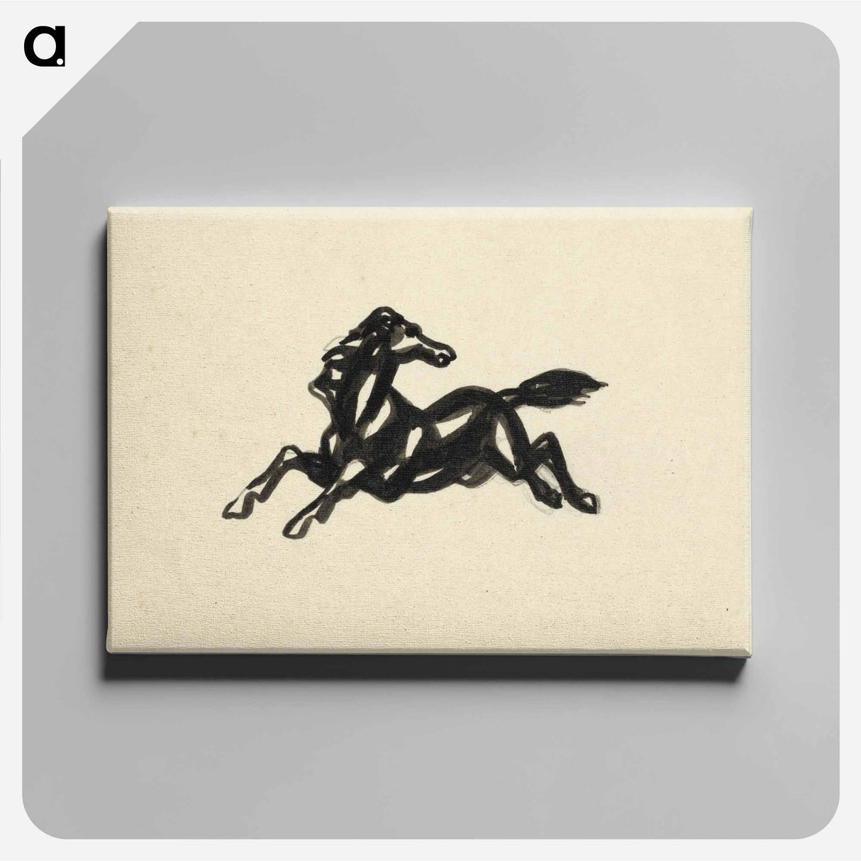 Springend paard met het hoofd naar achteren gedraaid - レオ ゲステル Canvas.