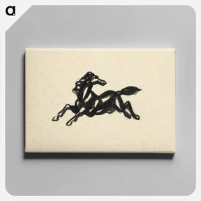 アートパネル-Springend paard met het hoofd naar achteren gedraaid - レオ ヘステル Canvas.