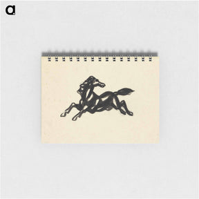 アートメモ帳-Springend paard met het hoofd naar achteren gedraaid - レオ ヘステル Memo.
