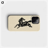 Springend paard met het hoofd naar achteren gedraaid - レオ ゲステル Phone Case.