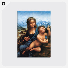 アートポストカード-Madonna of the Yarnwinder - レオナルド ダ ヴィンチ Postcard.