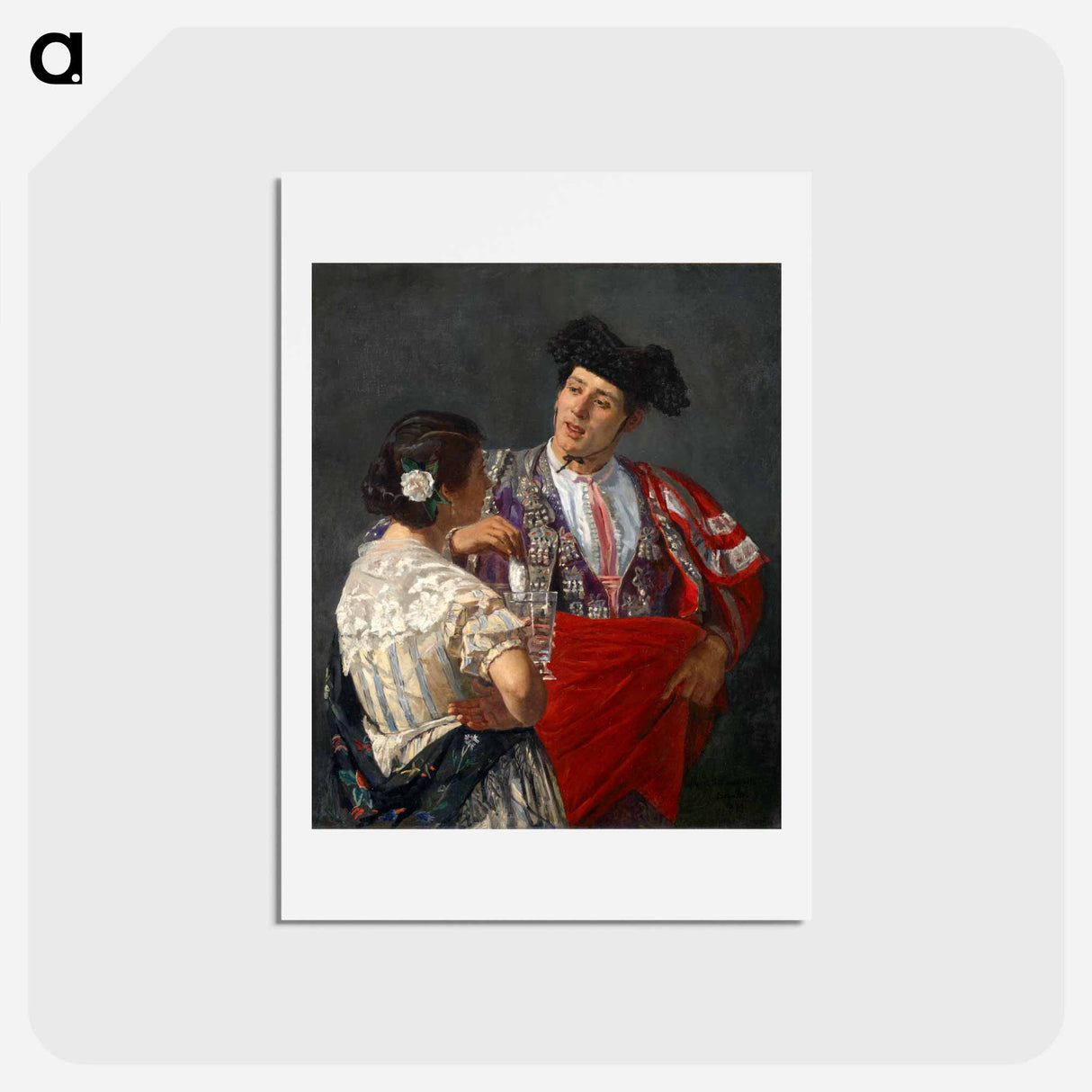 アートポストカード-Offering the panel to the bullfighter - メアリー カサット Postcard.