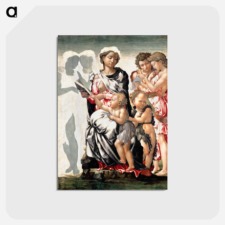 アートポストカード-Manchester Madonna - ミケランジェロ ブオナローティ Postcard.