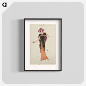 アートポスター-Woman in a black tubular dress - オットー フリードリヒ カール レンデッケ Poster.