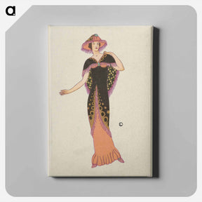 アートパネル-Woman in a black tubular dress - オットー フリードリヒ カール レンデッケ Canvas.