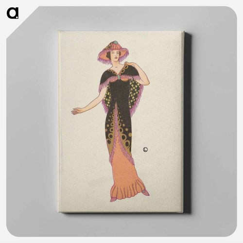 Woman in a black tubular dress - オットー フリードリヒ カール レンデッケ Canvas.