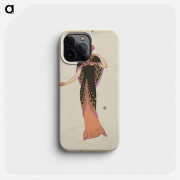 Woman in a black tubular dress - オットー フリードリヒ カール レンデッケ Phone Case.