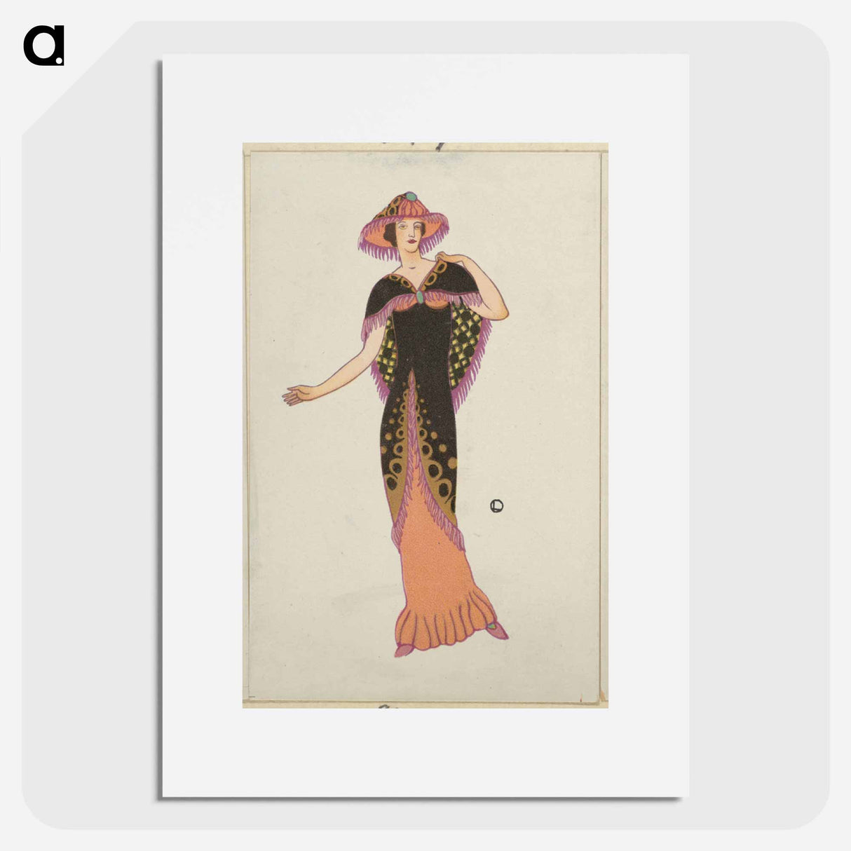 Woman in a black tubular dress - オットー フリードリヒ カール レンデッケ Poster.
