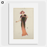 Woman in a black tubular dress - オットー フリードリヒ カール レンデッケ Poster.