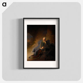 アートポスター-Jeremiah Lamenting the Destruction of Jerusalem - レンブラント ファン レイン Poster.