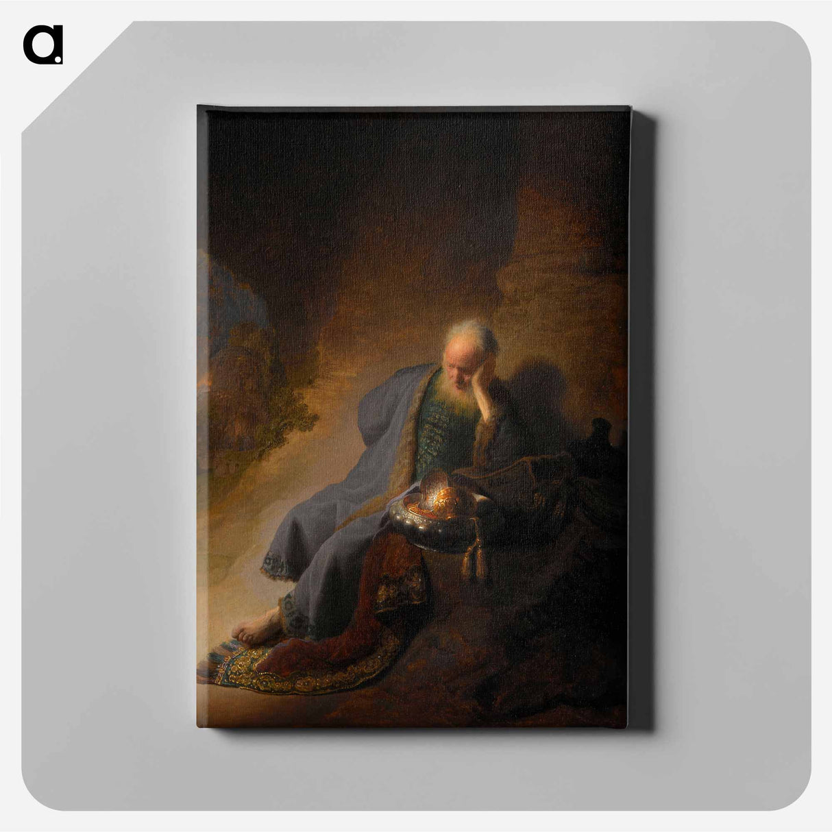 Jeremiah Lamenting the Destruction of Jerusalem - レンブラント ファン レイン Canvas.
