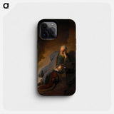 Jeremiah Lamenting the Destruction of Jerusalem - レンブラント ファン レイン Phone Case.