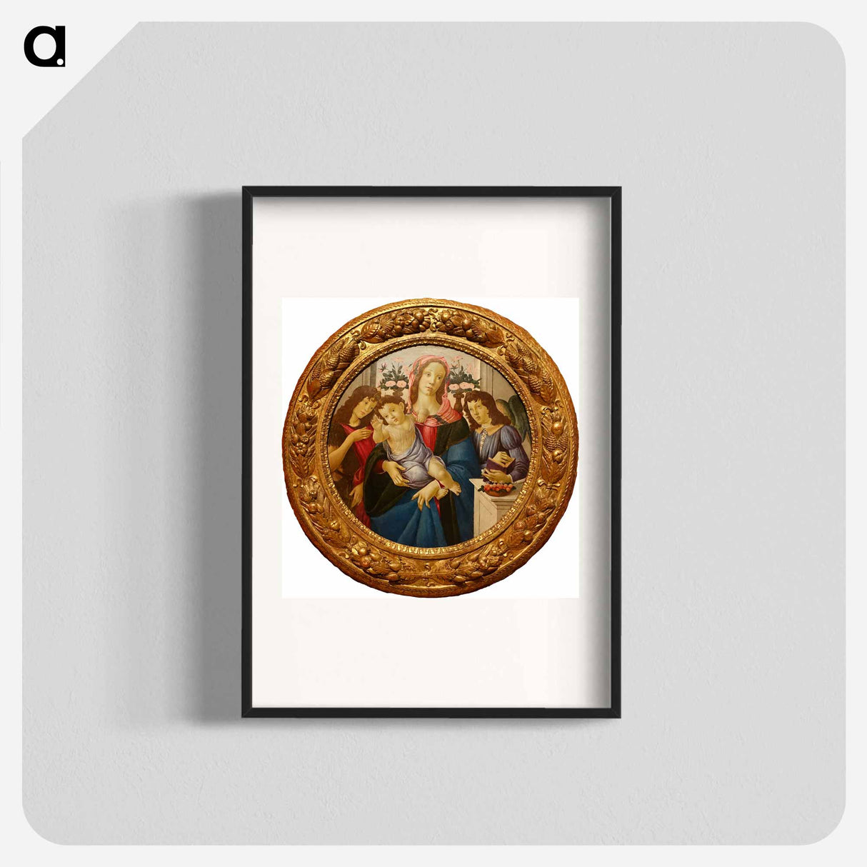 Madonna and Child with Saint John the Baptist and Angel - サンドロ ボッティチェッリ Poster.