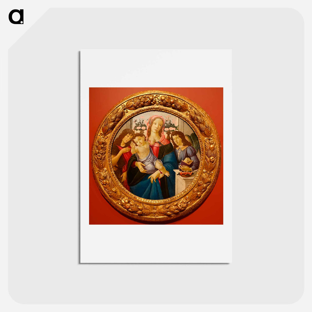アートポストカード-Madonna and Child with Saint John the Baptist and Angel - サンドロ ボッティチェッリ Postcard.