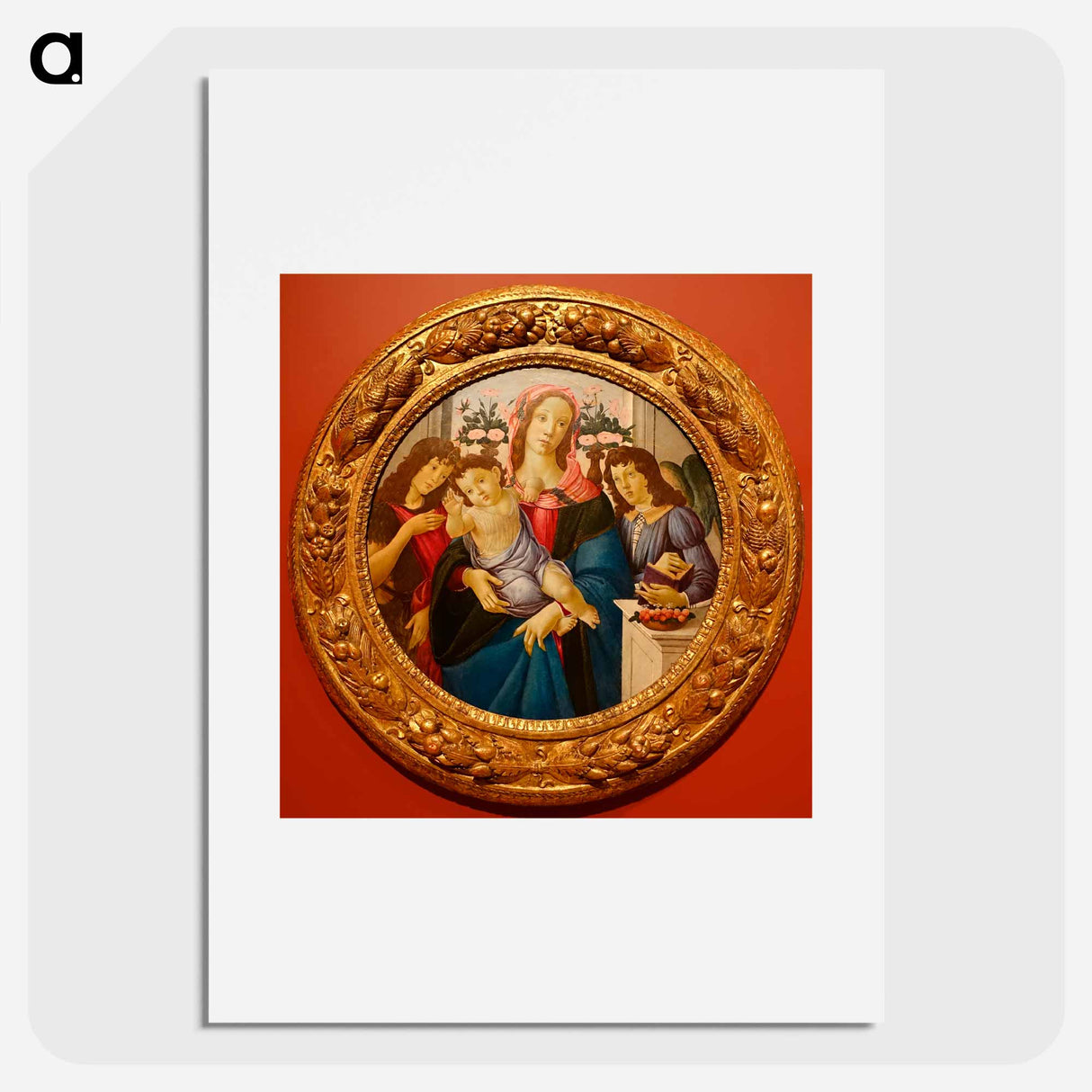 Madonna and Child with Saint John the Baptist and Angel - サンドロ ボッティチェッリ Poster.