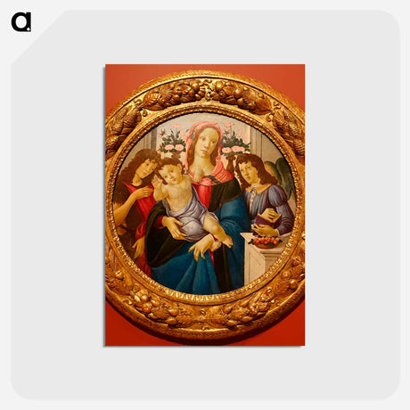 アートポストカード-Madonna and Child with Saint John the Baptist and Angel - サンドロ ボッティチェッリ Postcard.