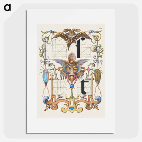 アートポスター-Guide for Constructing the Letters s and t from Mira Calligraphiae Monumenta or The Model Book of Calligraphy
 - 書道のお手本 Poster.