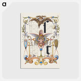 アートポストカード-Guide for Constructing the Letters s and t from Mira Calligraphiae Monumenta or The Model Book of Calligraphy
 - 書道のお手本 Postcard.