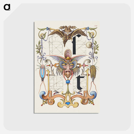 アートポストカード-Guide for Constructing the Letters s and t from Mira Calligraphiae Monumenta or The Model Book of Calligraphy
 - 書道のお手本 Postcard.
