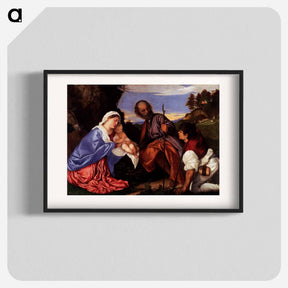 アートポスター-The Holy Family with a Shepherd - ティツィアーノ ヴェチェッリオ Poster.