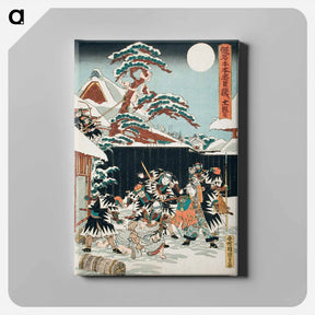 アートパネル-Moronao Dragged from Hiding and Killed
 - 歌川 国貞 Canvas.