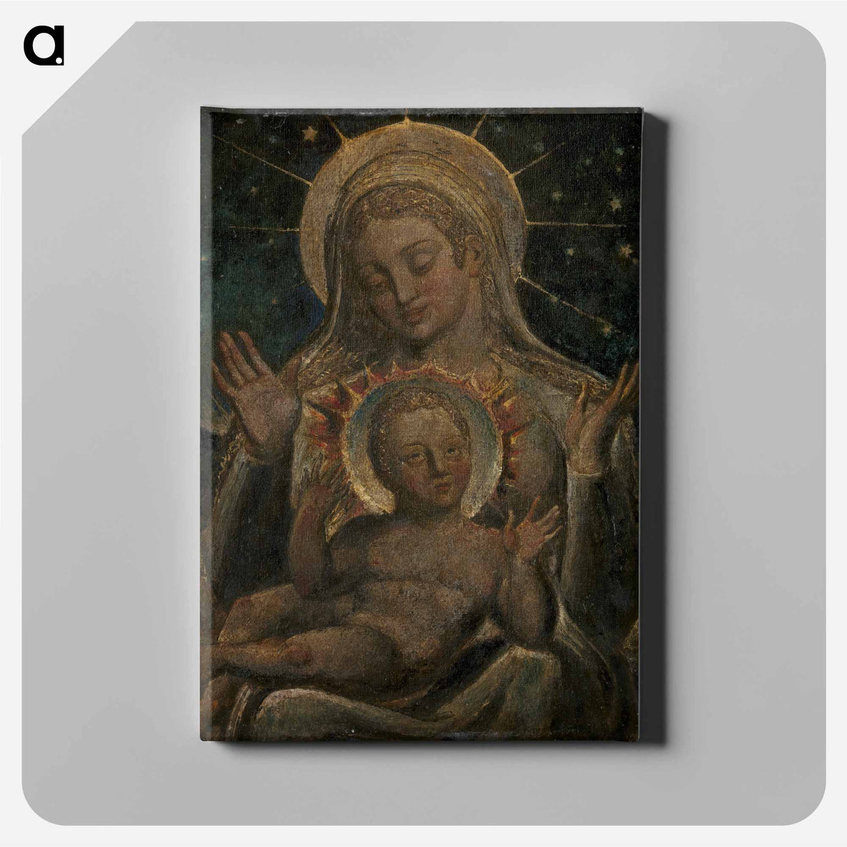 Virgin and Child - ウィリアム ブレイク Canvas.