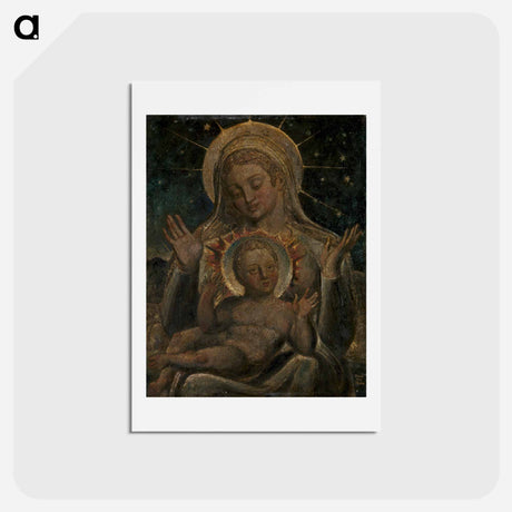 アートポストカード-Virgin and Child - ウィリアム ブレイク Postcard.