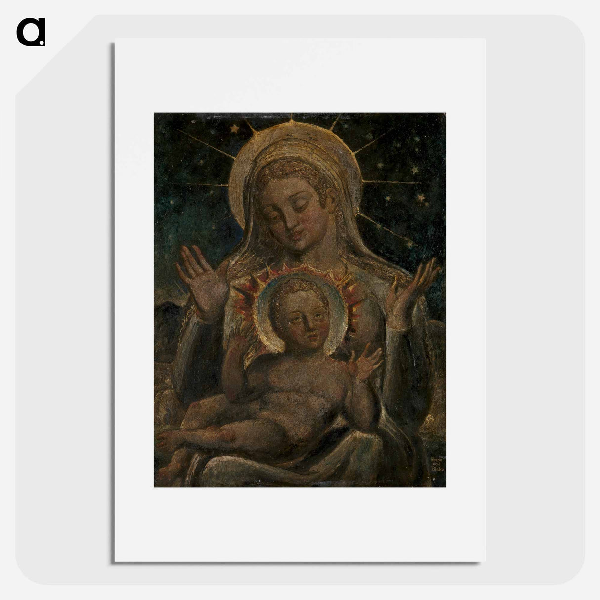 Virgin and Child - ウィリアム ブレイク Poster.