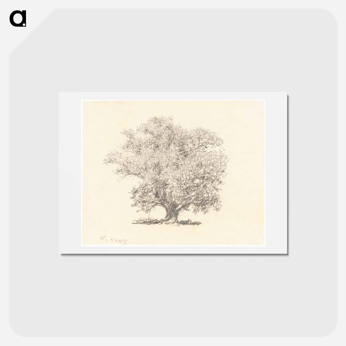 アートポストカード-A Tree in Full-Leaf - ウィリアム ヘンリー ハント Postcard.