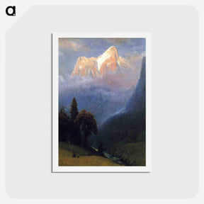 アートポストカード-Storm Among the Alps - アルバート ビアスタット Postcard.
