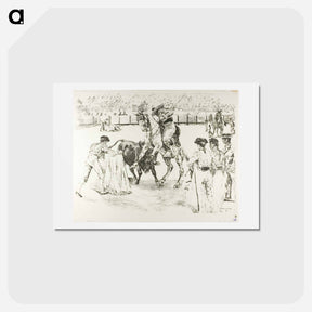 アートポストカード-Bull-Fight - アレクサンドル ルノア Postcard.