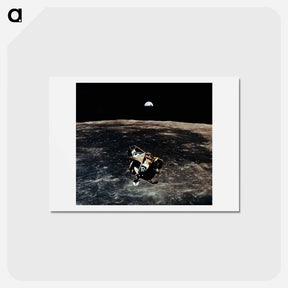 アートポストカード-Ascent stage prior to docking - アポロ月面着陸 Postcard.