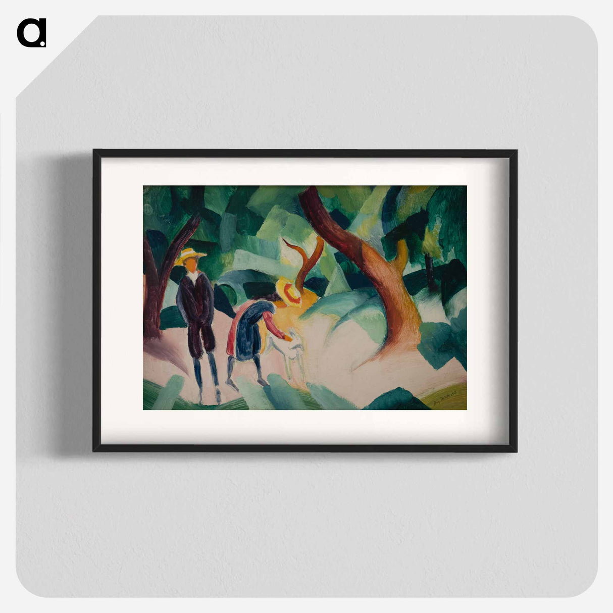 Children with goat - オーガスト マッケ Poster.
