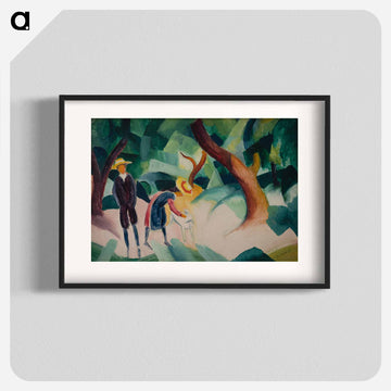 Children with goat - オーガスト マッケ Poster.
