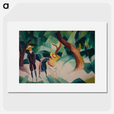 Children with goat - オーガスト マッケ Poster.