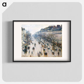 アートポスター-The Boulevard Montmartre on a Winter Morning - カミーユ ピサロ Poster.