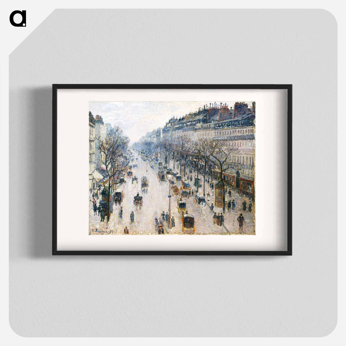 The Boulevard Montmartre on a Winter Morning - Camille Pissarro Poster.