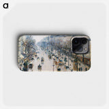 The Boulevard Montmartre on a Winter Morning - Camille Pissarro Phone Case.