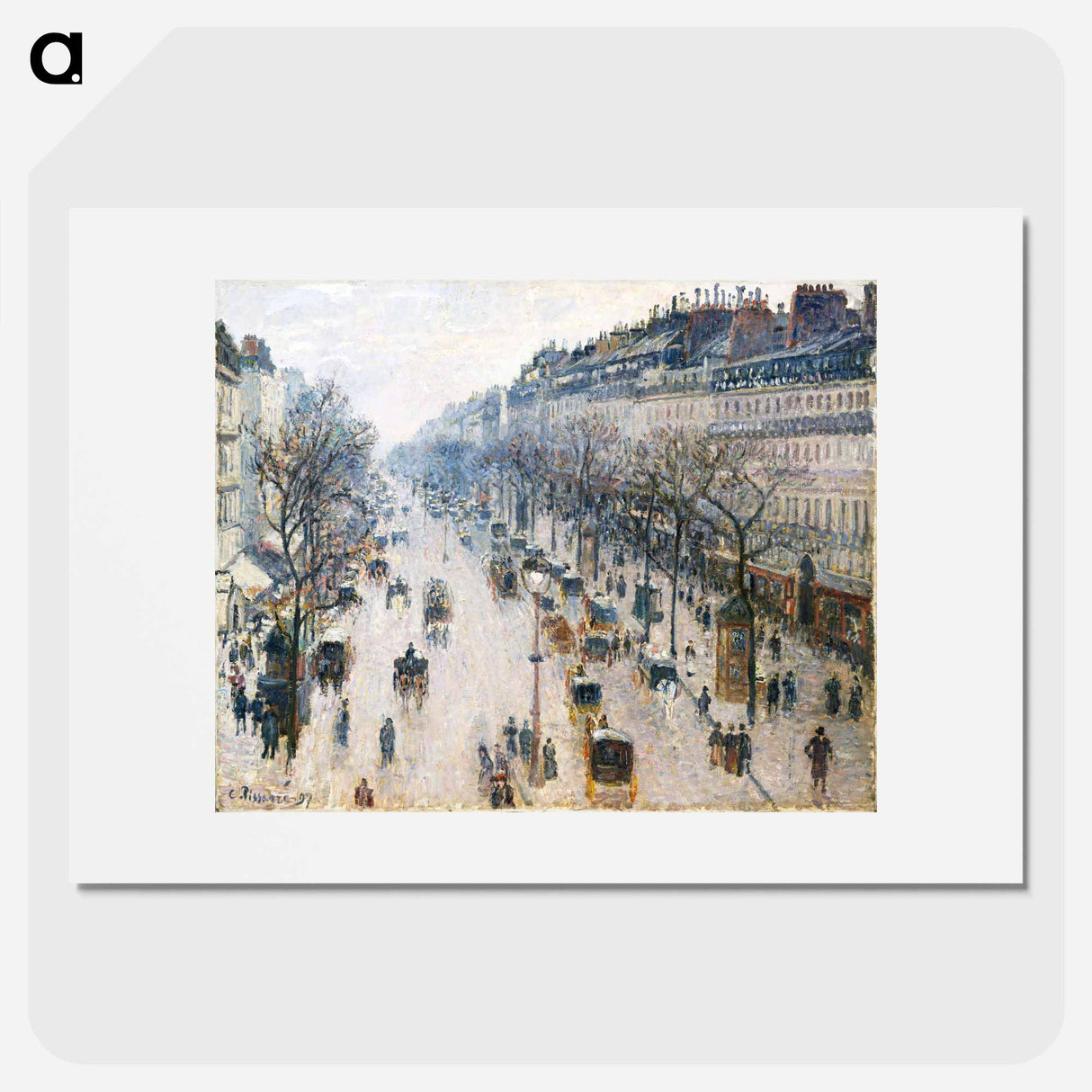 The Boulevard Montmartre on a Winter Morning - Camille Pissarro Poster.