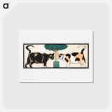 アートポストカード-Cats under a tree - エドワード ペンフィールド Postcard.