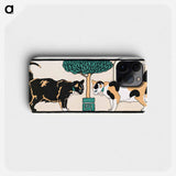 Cats under a tree - Edward Penfield Phone Case.