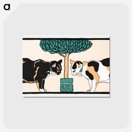 アートポストカード-Cats under a tree - エドワード ペンフィールド Postcard.
