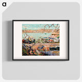 River Scene-Boats and Houses - アーネスト ローソン Poster.