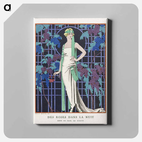 アートパネル-Des robes dans la nuit: Robe du soir, de Worth - ジョージ バービエ Canvas.