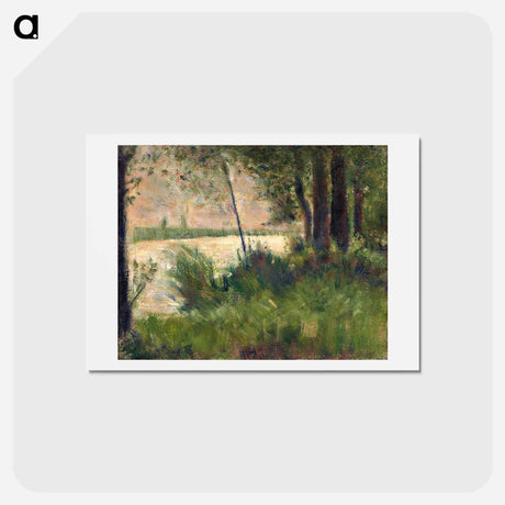 アートポストカード-Grassy Riverbank - ジョルジュ スーラ Postcard.