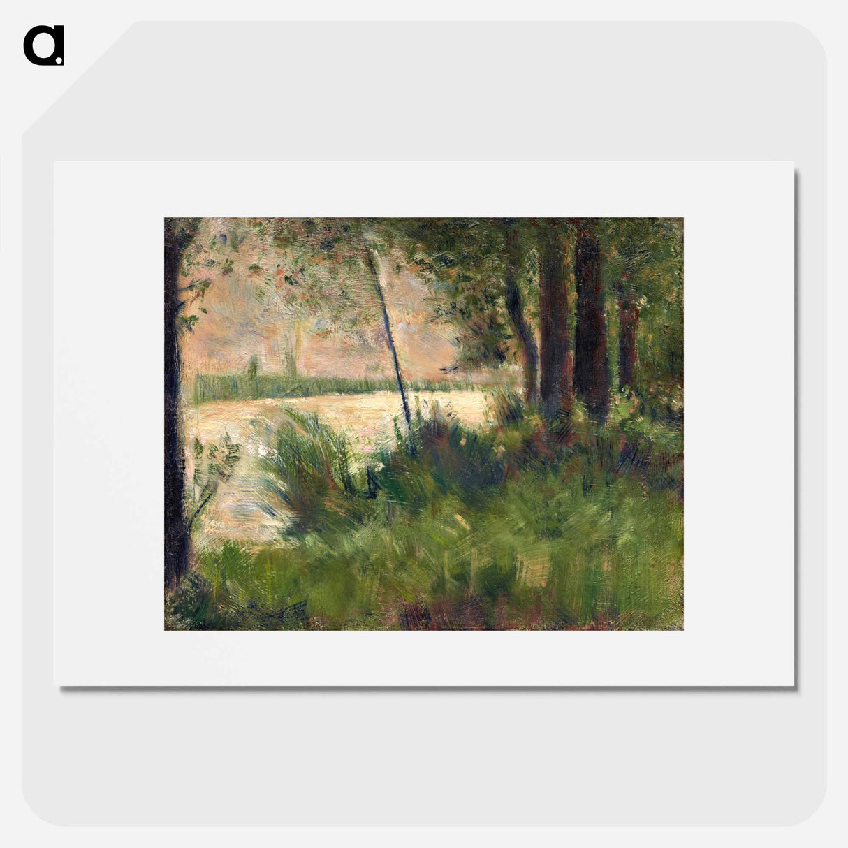 Grassy Riverbank - Georges Seurat Poster.