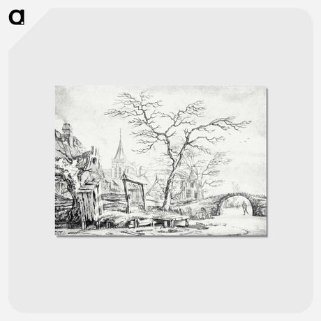 アートポストカード-Winter Landscape with Skater
 - ヤン ファン ケッセル Postcard.