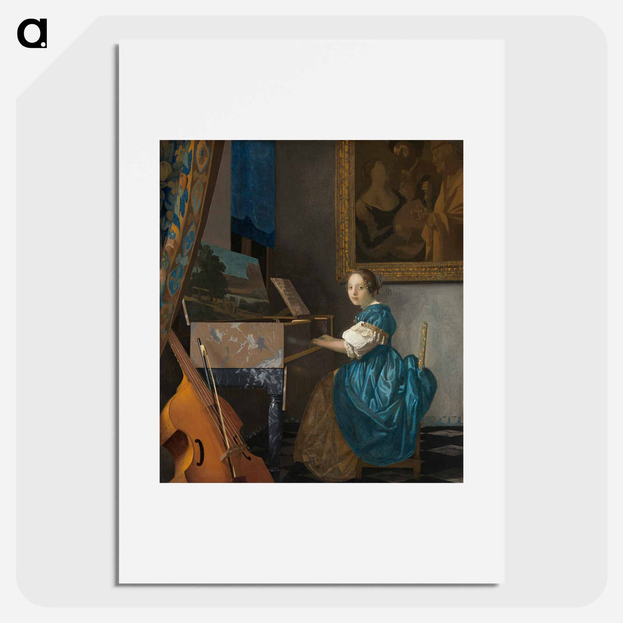 Young Woman Seated at a Virginal - Johannes Vermeer Poster.